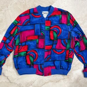 Teddi Blue and Red Patterned Jacket